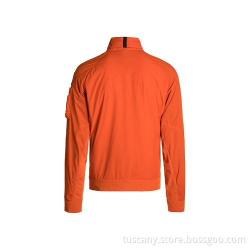 Orange Zip Type Bomber Quilted Jacket for Men